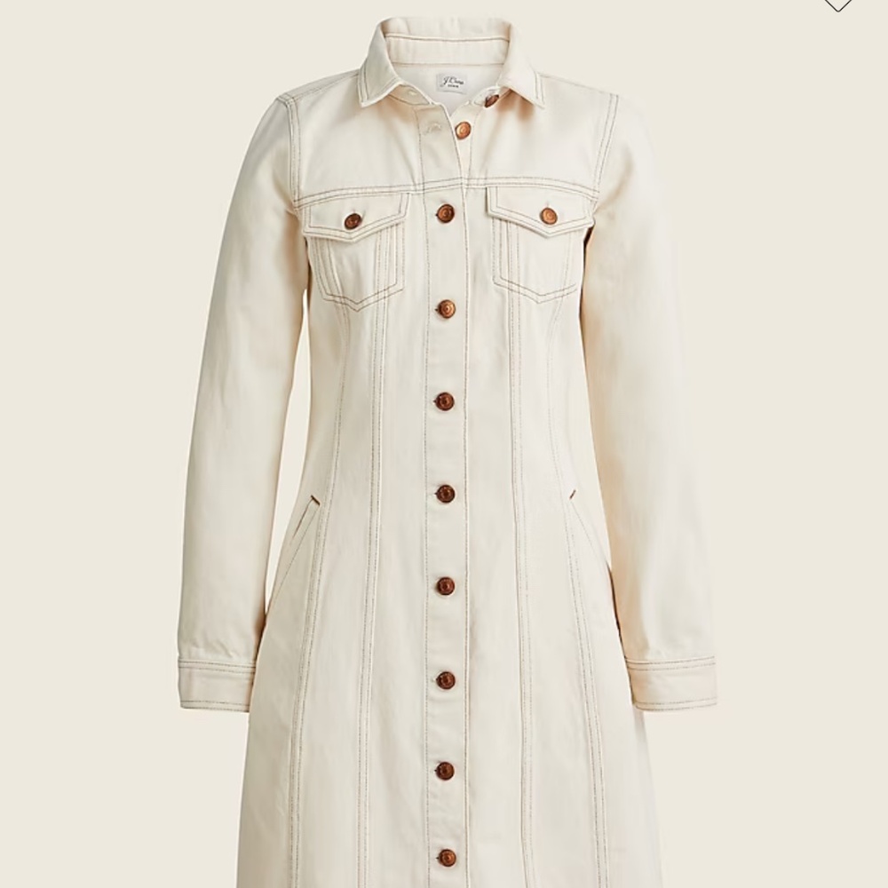 JCrew ecru denim shirt dress